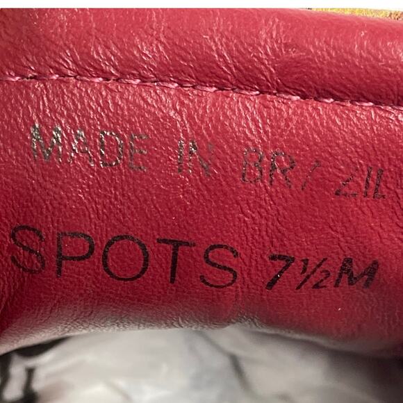 Brighton SPOTS Sneakers Red Animal Print Floral Embroidered Shoes Size 7.5M - Picture 9 of 10